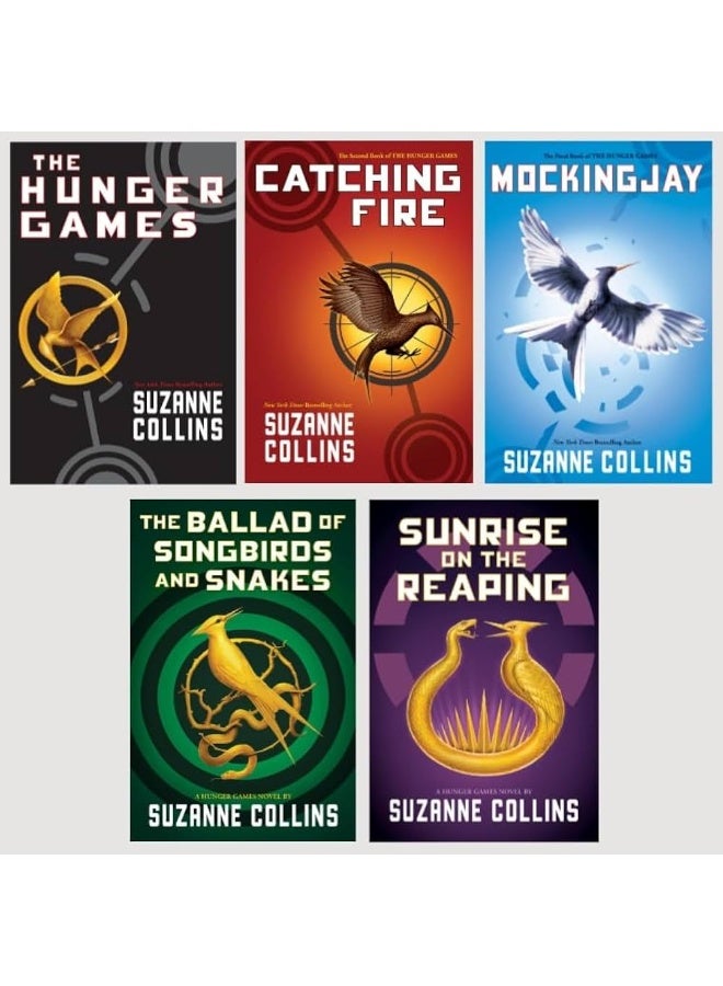 The Hunger Games Series 5-Book Collection Set - The Hunger Games, Catching Fire, Mockingjay, The Ballad of Songbirds and Snakes, Sunrise on the Reaping - Image 1